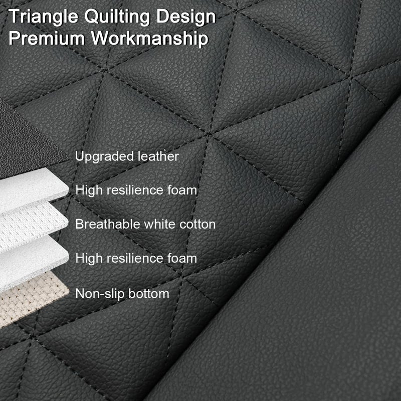 Black Panther 1 Pair Front Seat Covers Luxury Faux Leather Bottom Seat Cushions, Anti-Slip and Wrap Around The Bottom, Fit 95% of Vehicles - Black - Image 3